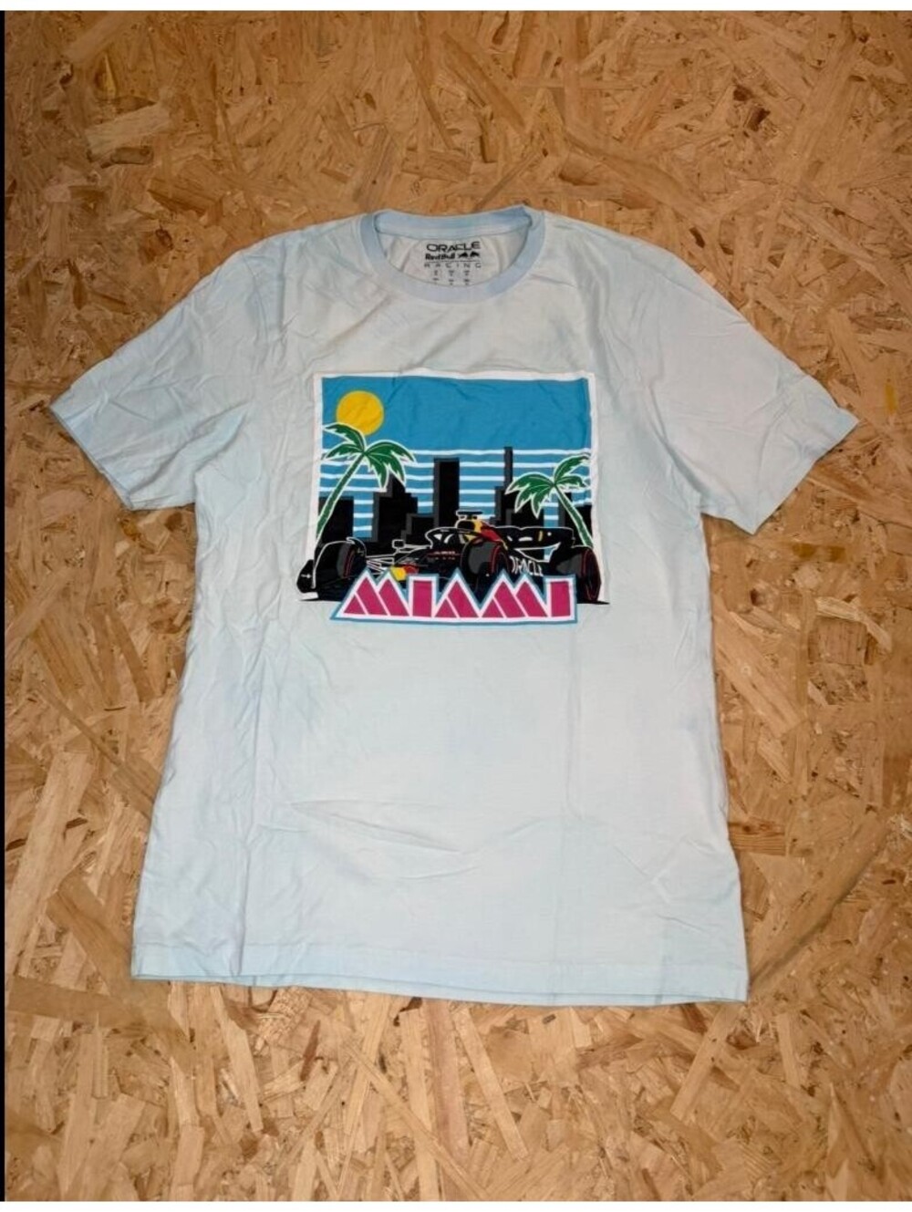 Red Bull Racing Miami GP T-Shirt Mens Medium Light Blue Formula 1 F1 Graphic Tee